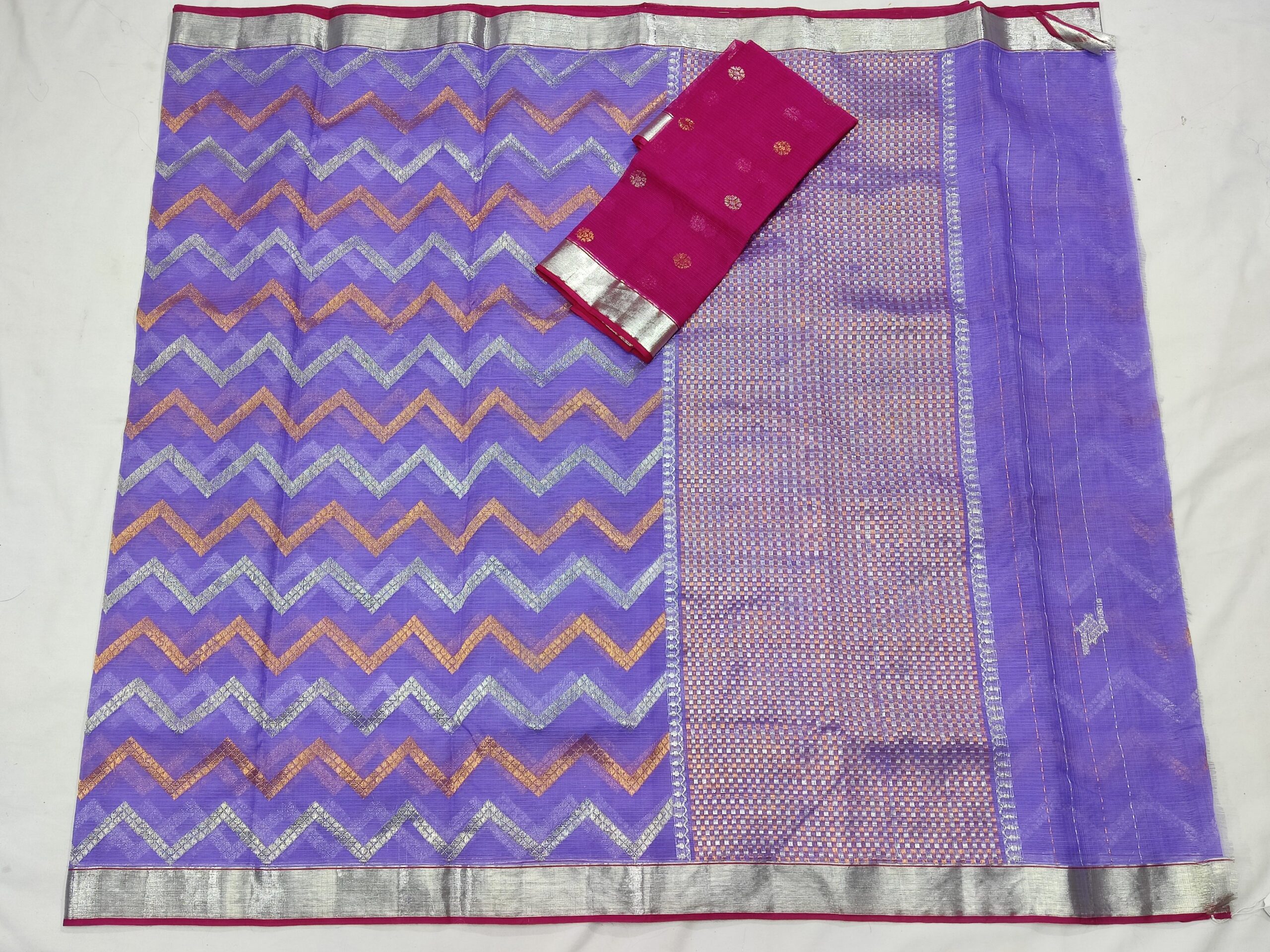 PURE ALL OVER JAAL ZARIKOTA HANDLOOM SAREE WITH BLOUSE_J332 - Image 4