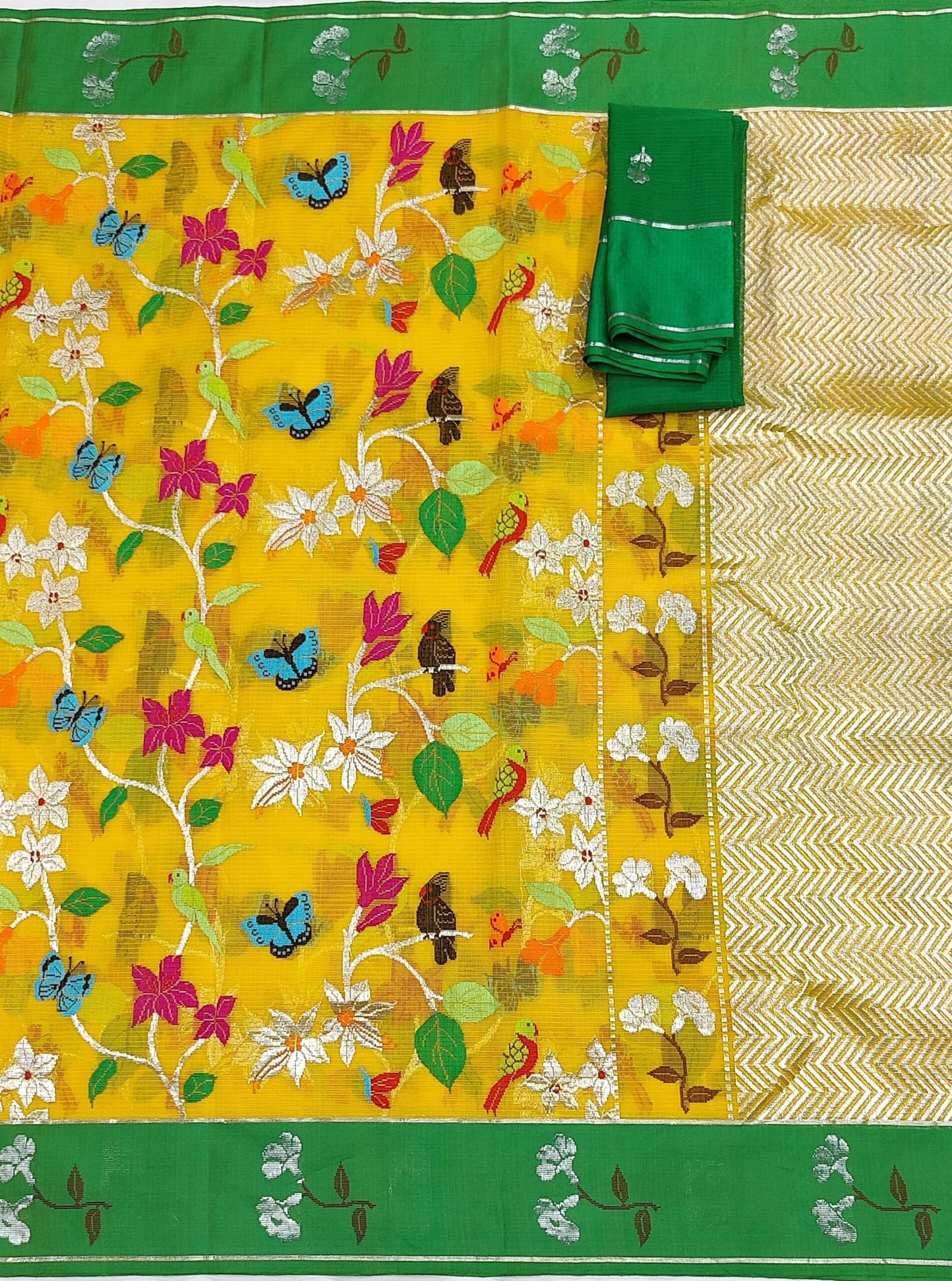 PURE ALL OVER JAAL ZARIKOTA HANDLOOM SAREE WITH BLOUSE_J323 - Image 3