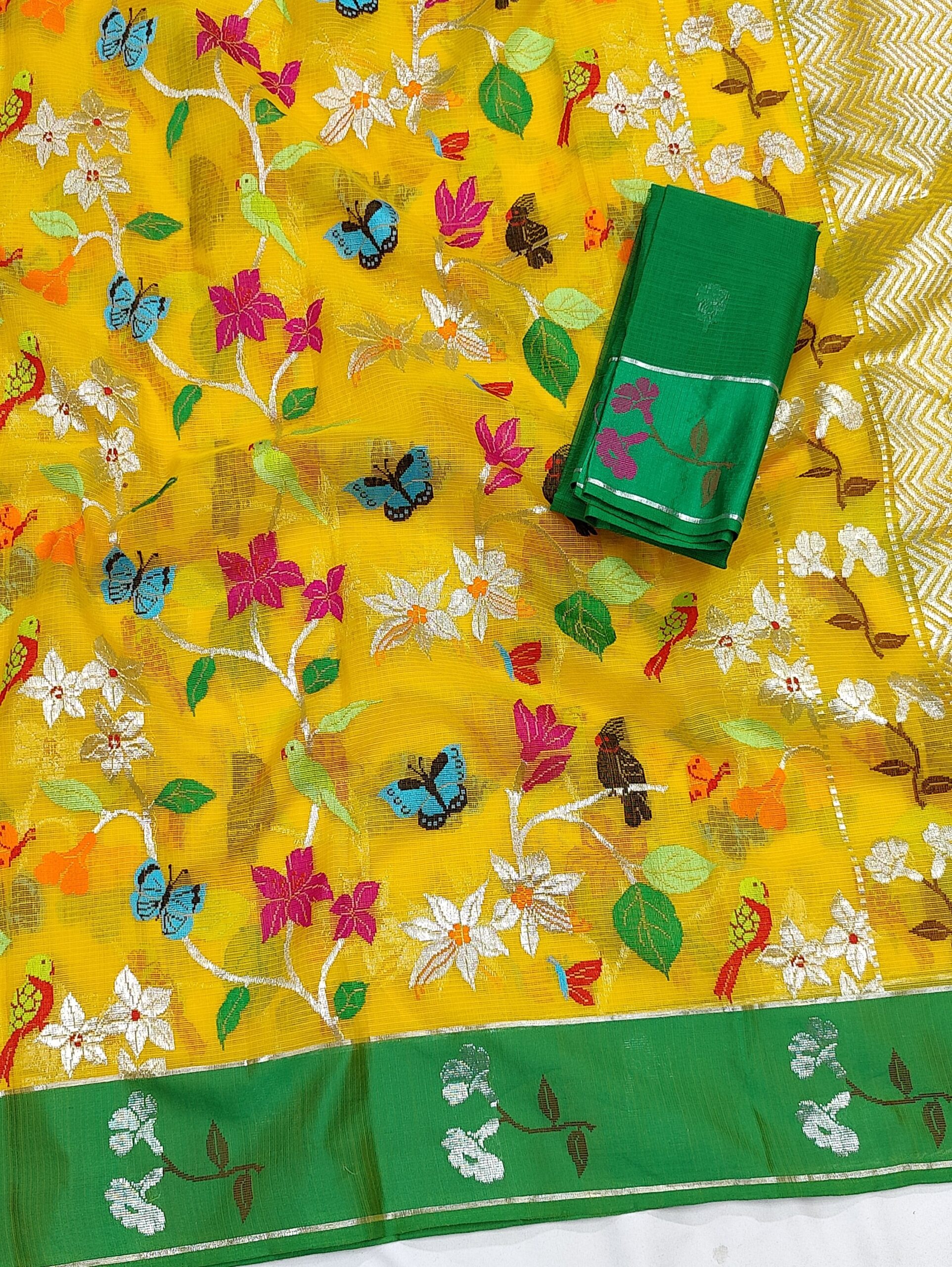 PURE ALL OVER JAAL ZARIKOTA HANDLOOM SAREE WITH BLOUSE_J323 - Image 2