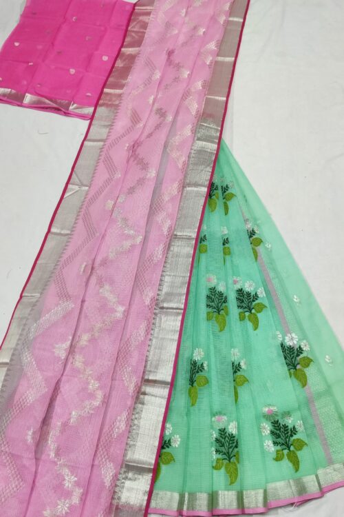 PURE ZARIKOTA HANDLOOM LEHANGA MATERIAL SET – L80