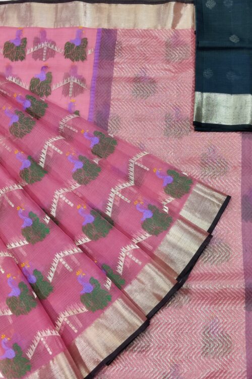 PURE ALL OVER JAAL ZARIKOTA HANDLOOM SAREE WITH BLOUSE_J363