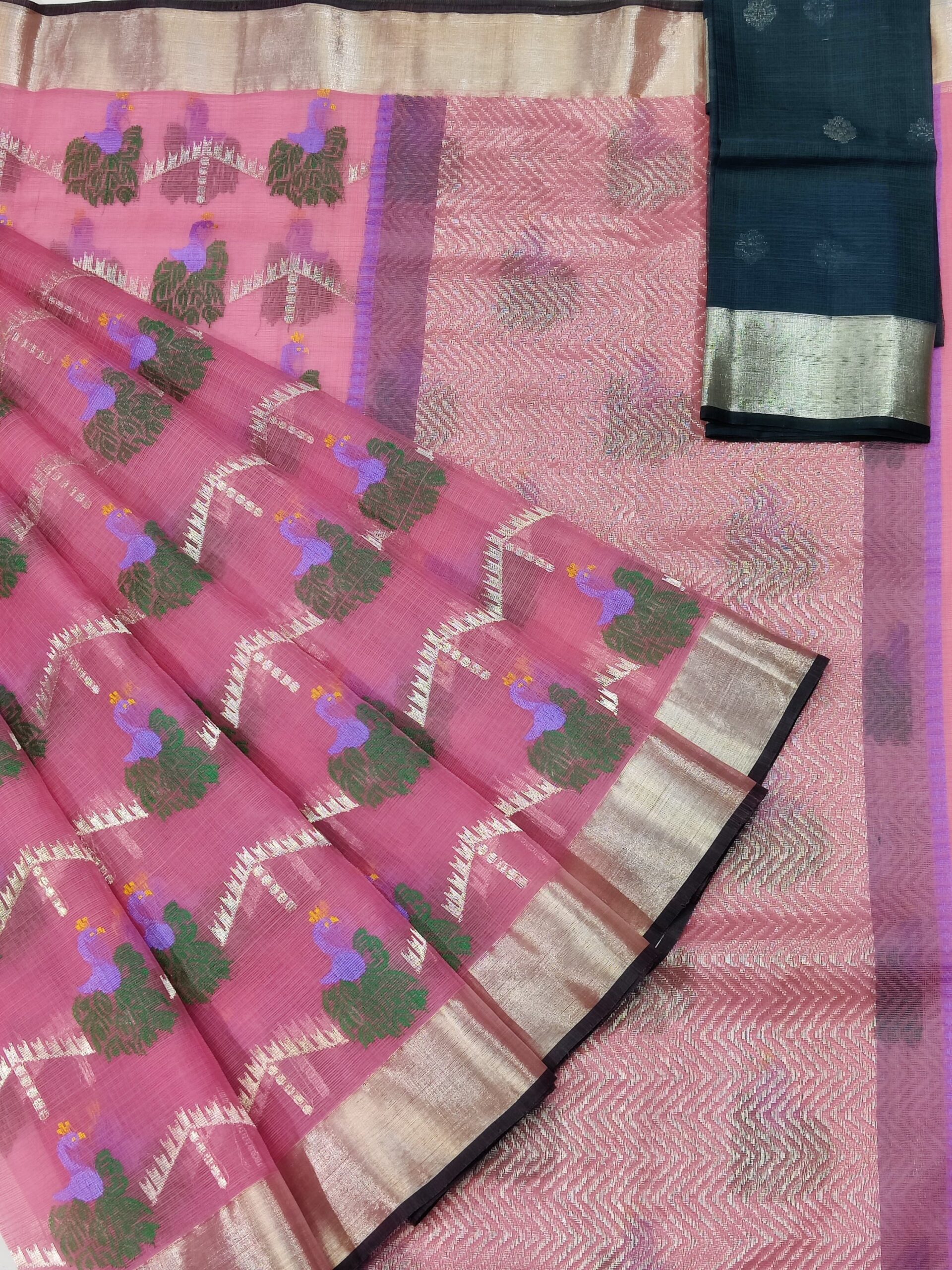 PURE ALL OVER JAAL ZARIKOTA HANDLOOM SAREE WITH BLOUSE_J363