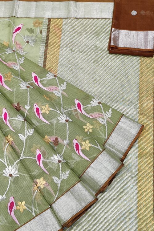 PURE ALL OVER JAAL ZARIKOTA HANDLOOM SAREE WITH BLOUSE_J367