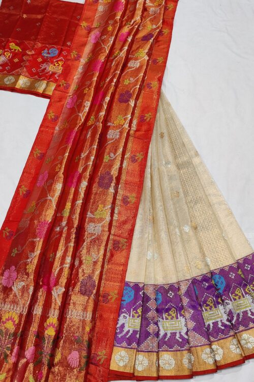PURE ZARIKOTA HANDLOOM LEHANGA MATERIAL SET – L95