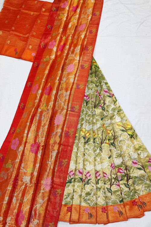 PURE ZARIKOTA HANDLOOM LEHANGA MATERIAL SET – L100