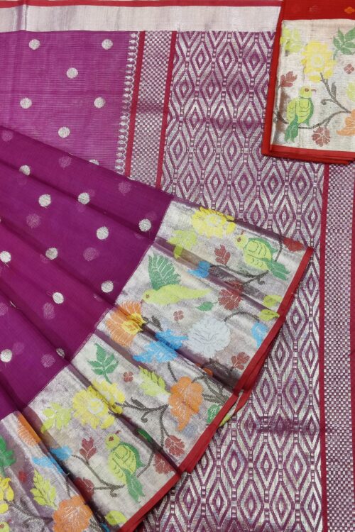 PURE BOTH SIDE PAITHANI BORDER ZARIKOTA HANDLOOM SAREE S-88