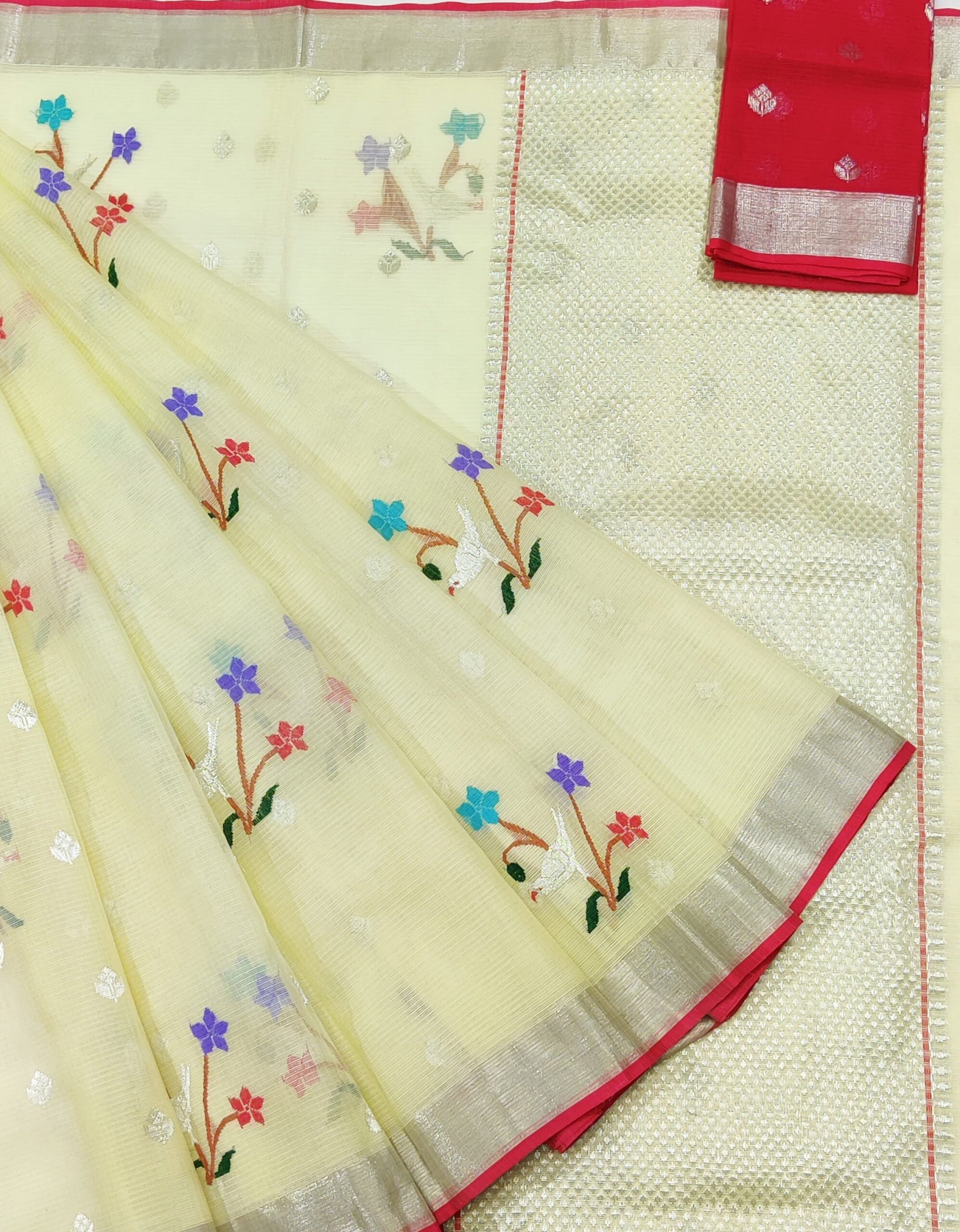 PURE ZARIKOTA HANDLOOM BUTA SAREE WITH BLOUSE B926