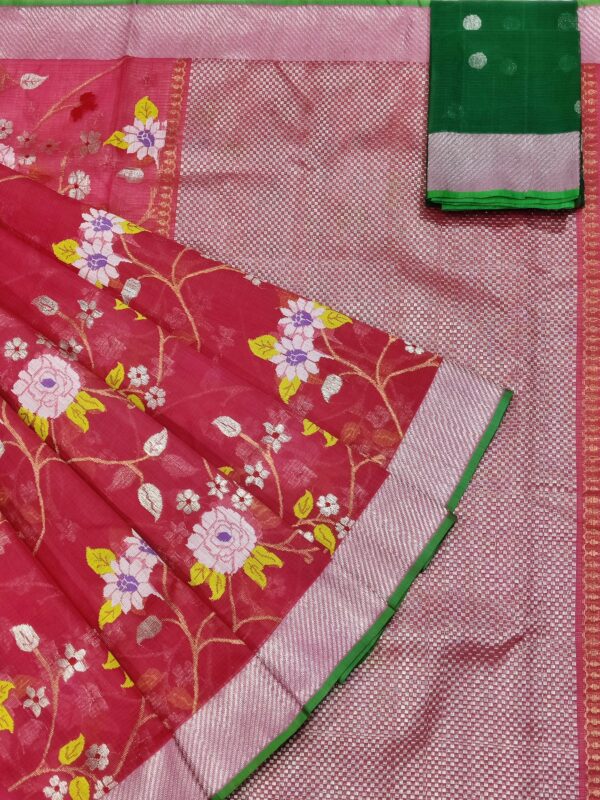 PURE ALL OVER JAAL WITH BOTH SIDE KANCHI BORDER ZARIKOTA HANDLOOM SAREE WITH BLOUSE_J375