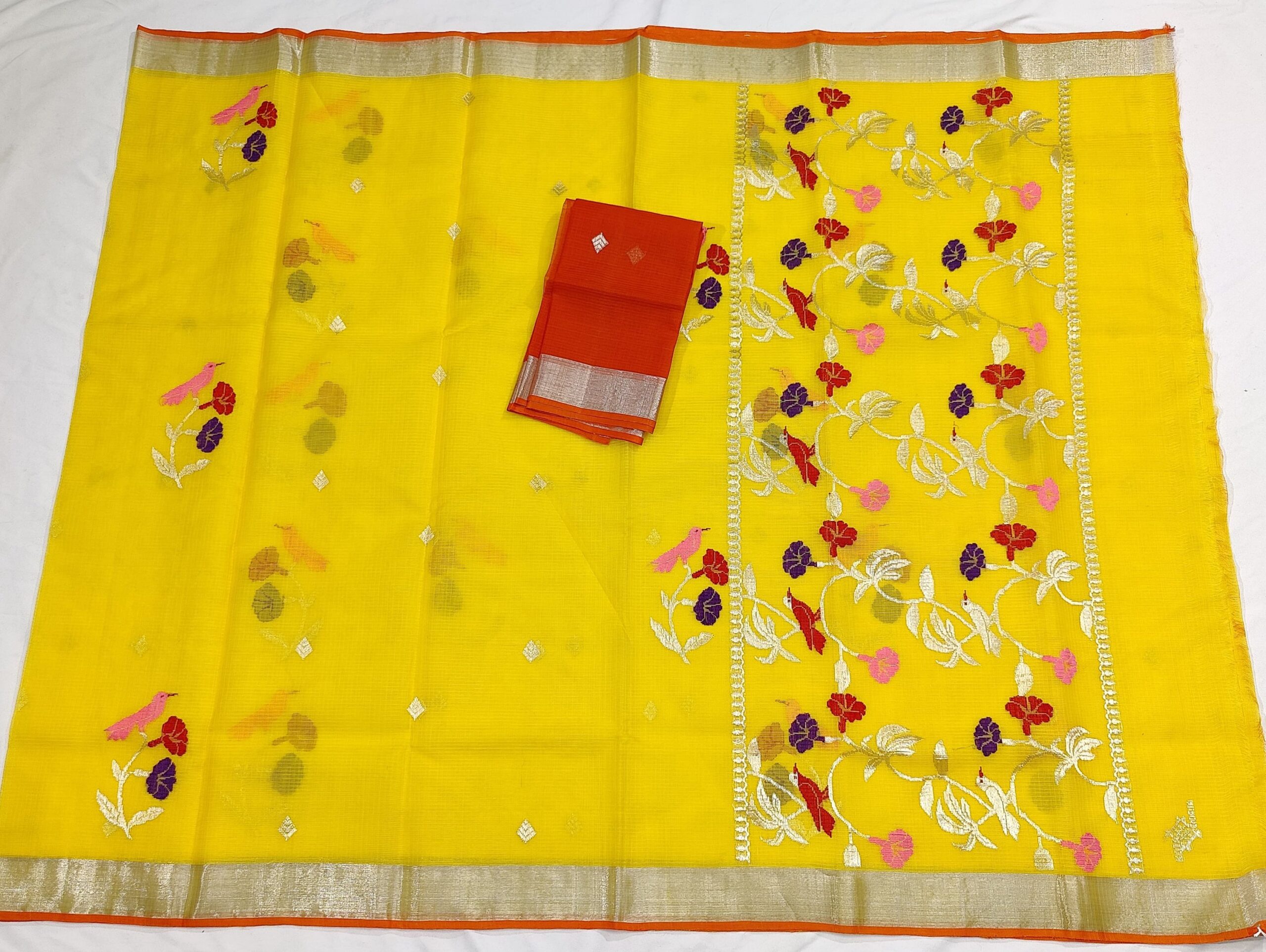 PURE ZARIKOTA HANDLOOM BUTA SAREE WITH BLOUSE B944 - Image 4