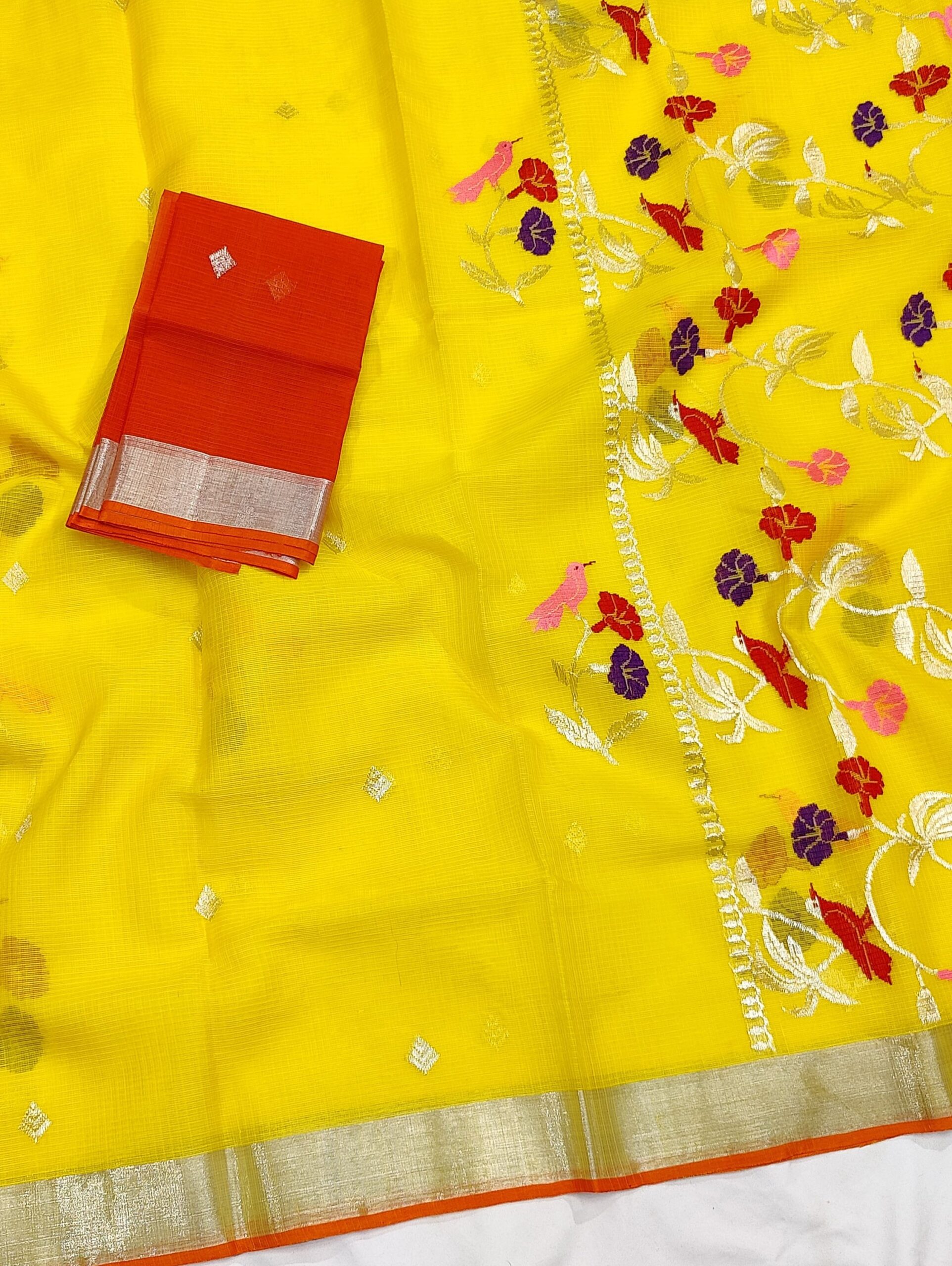 PURE ZARIKOTA HANDLOOM BUTA SAREE WITH BLOUSE B944 - Image 2