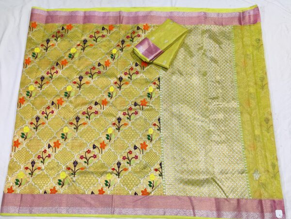 PURE GOLD DESIGNER ZAMAWAR ZARIKOTA HANDLOOM SAREE_Z39 - Image 4