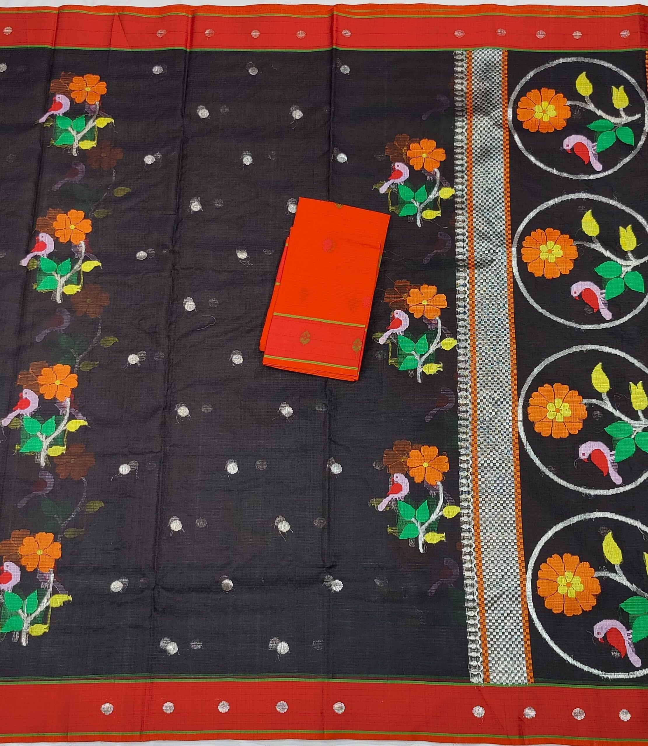 PURE ZARIKOTA HANDLOOM BUTA SAREE WITH BLOUSE B927 - Image 3