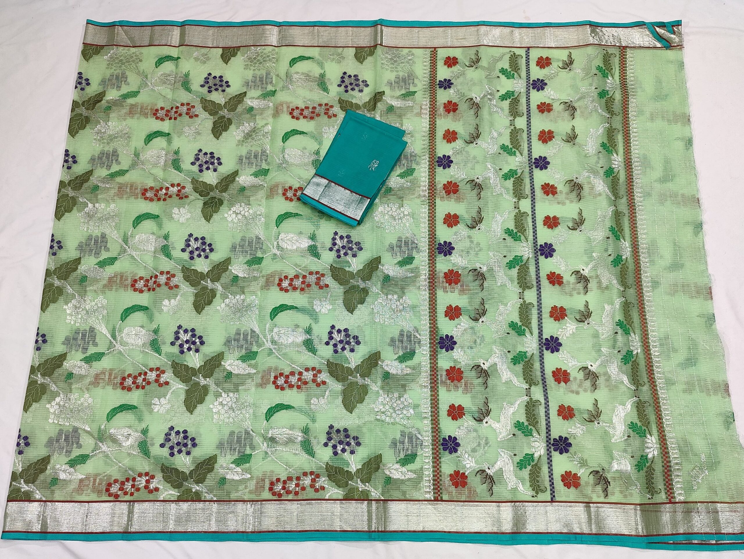 PURE ALL OVER JAAL ZARIKOTA HANDLOOM SAREE WITH BLOUSE_J377 - Image 4