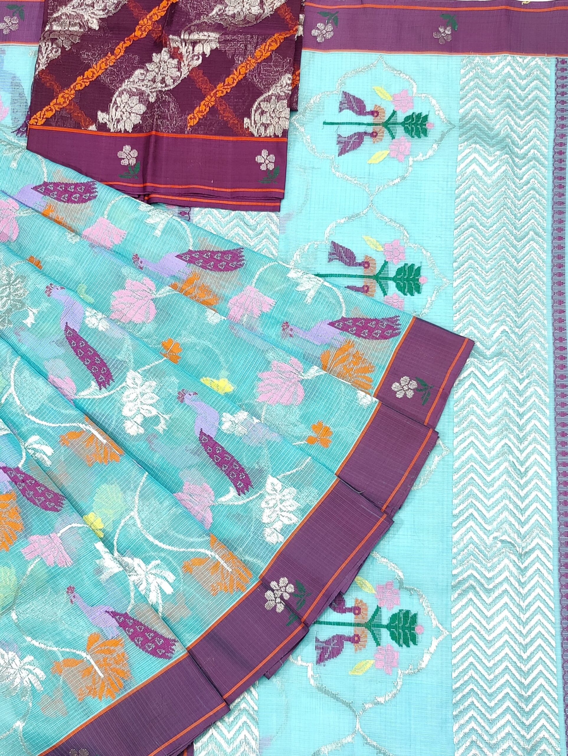 PURE ALL OVER JAAL ZARIKOTA HANDLOOM SAREE WITH BLOUSE_J385