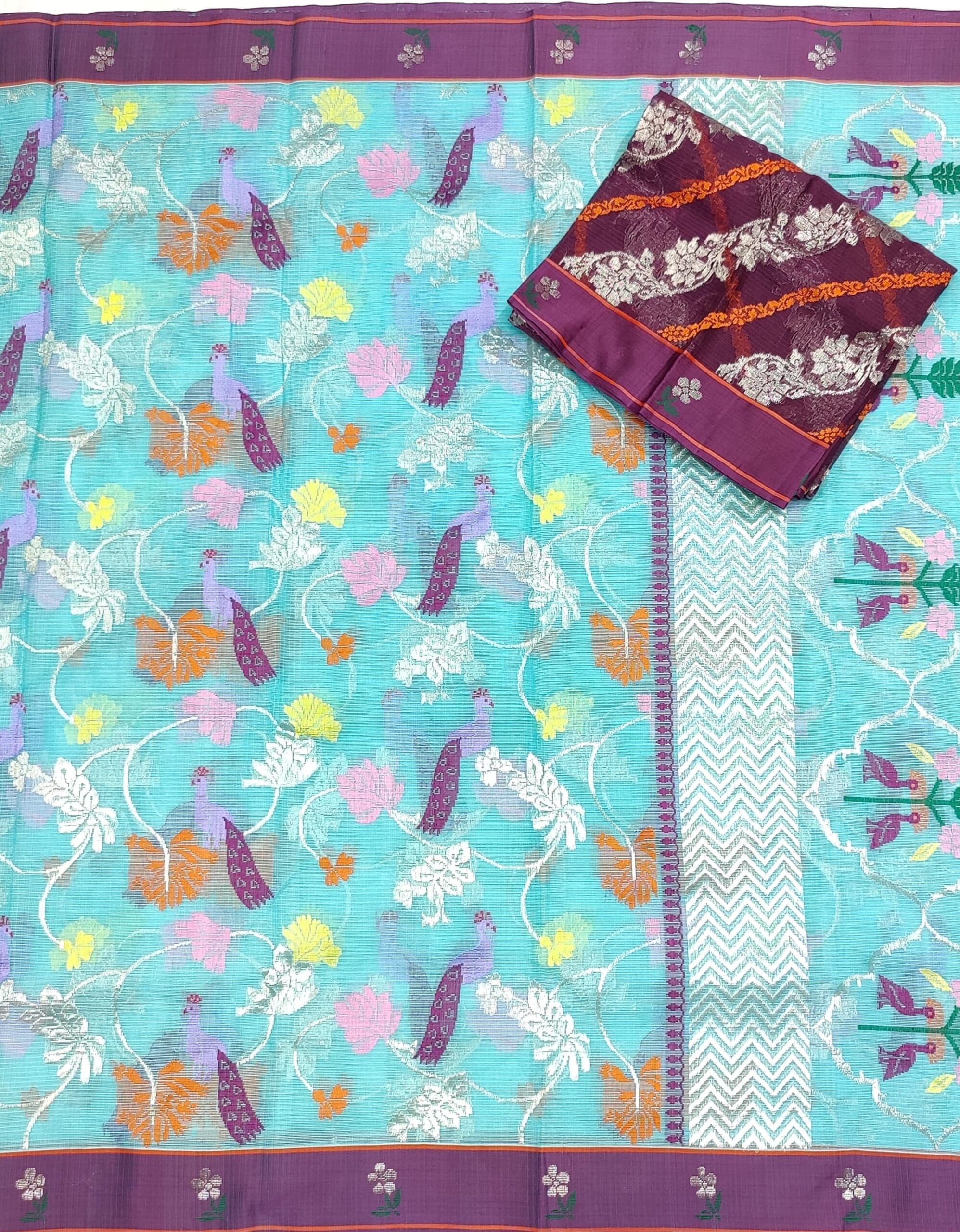 PURE ALL OVER JAAL ZARIKOTA HANDLOOM SAREE WITH BLOUSE_J385 - Image 3