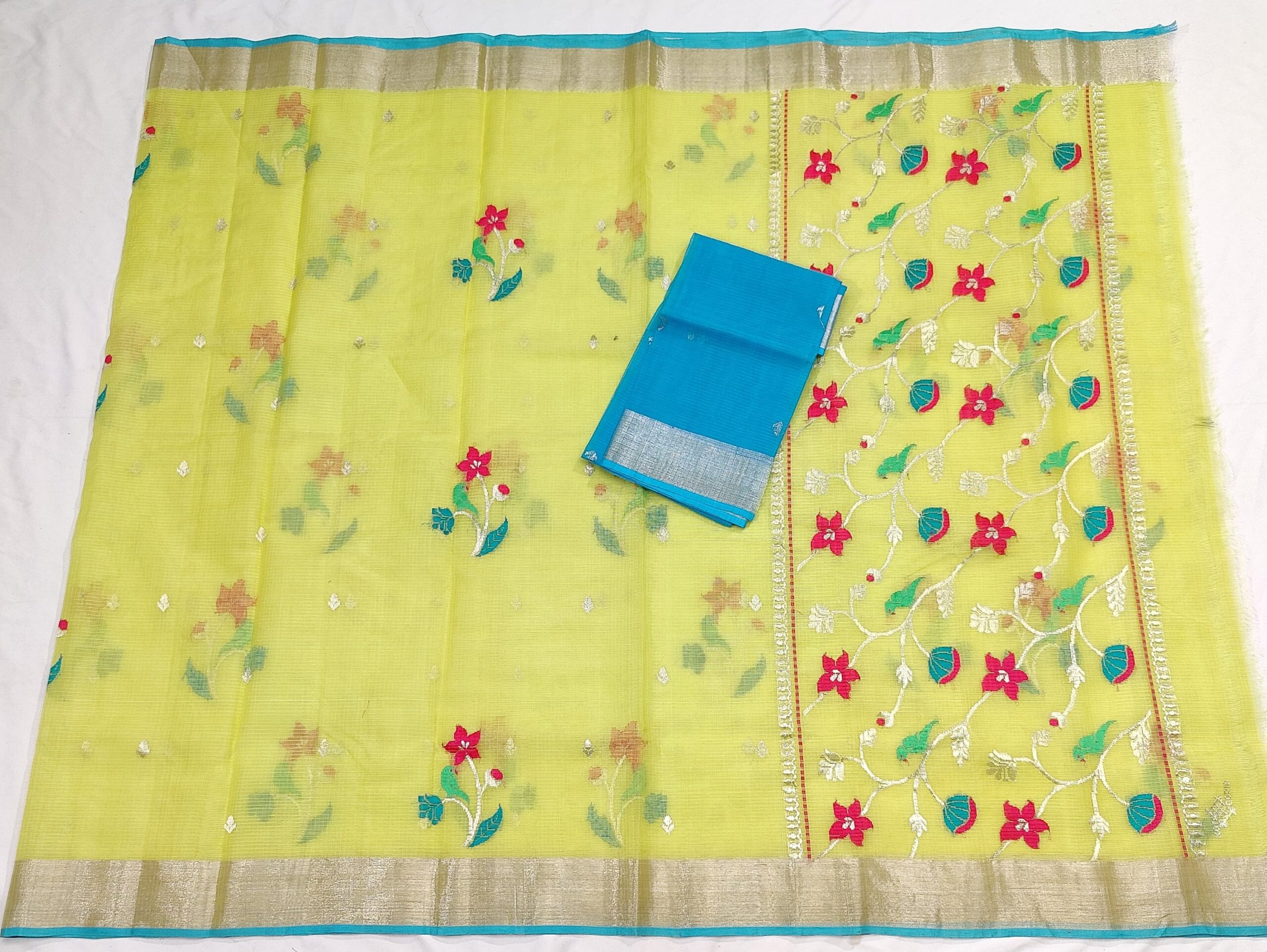 PURE ZARIKOTA HANDLOOM BUTA SAREE WITH BLOUSE B950 - Image 4