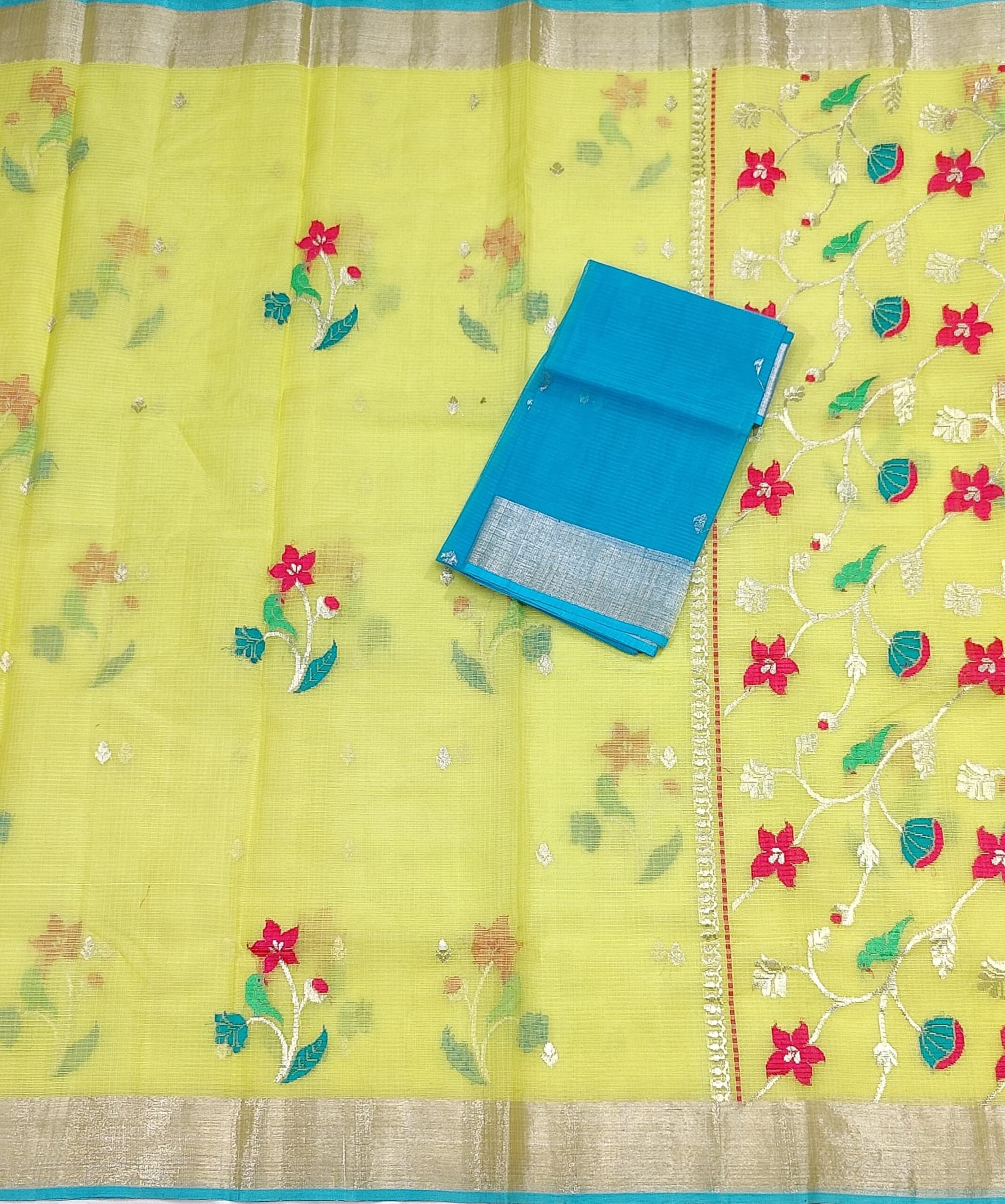 PURE ZARIKOTA HANDLOOM BUTA SAREE WITH BLOUSE B950 - Image 3