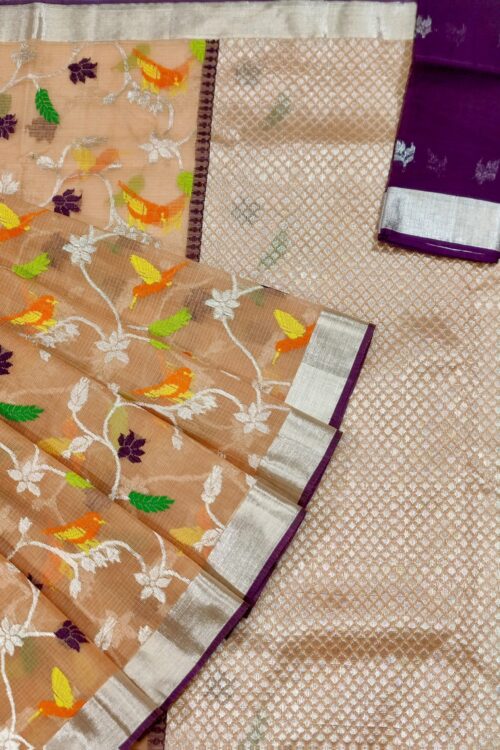 PURE ALL OVER JAAL ZARIKOTA HANDLOOM SAREE WITH BLOUSE_J387