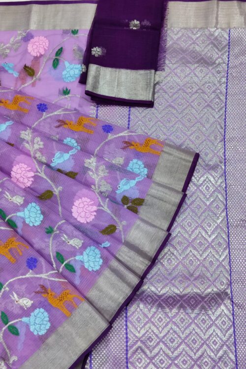 PURE ALL OVER JAAL ZARIKOTA HANDLOOM SAREE WITH BLOUSE_J388