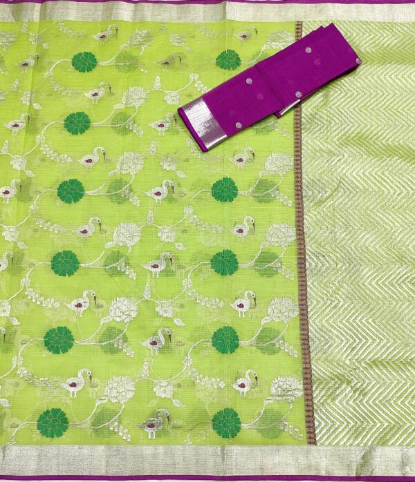 PURE ALL OVER JAAL ZARIKOTA HANDLOOM SAREE WITH BLOUSE_J389 - Image 3