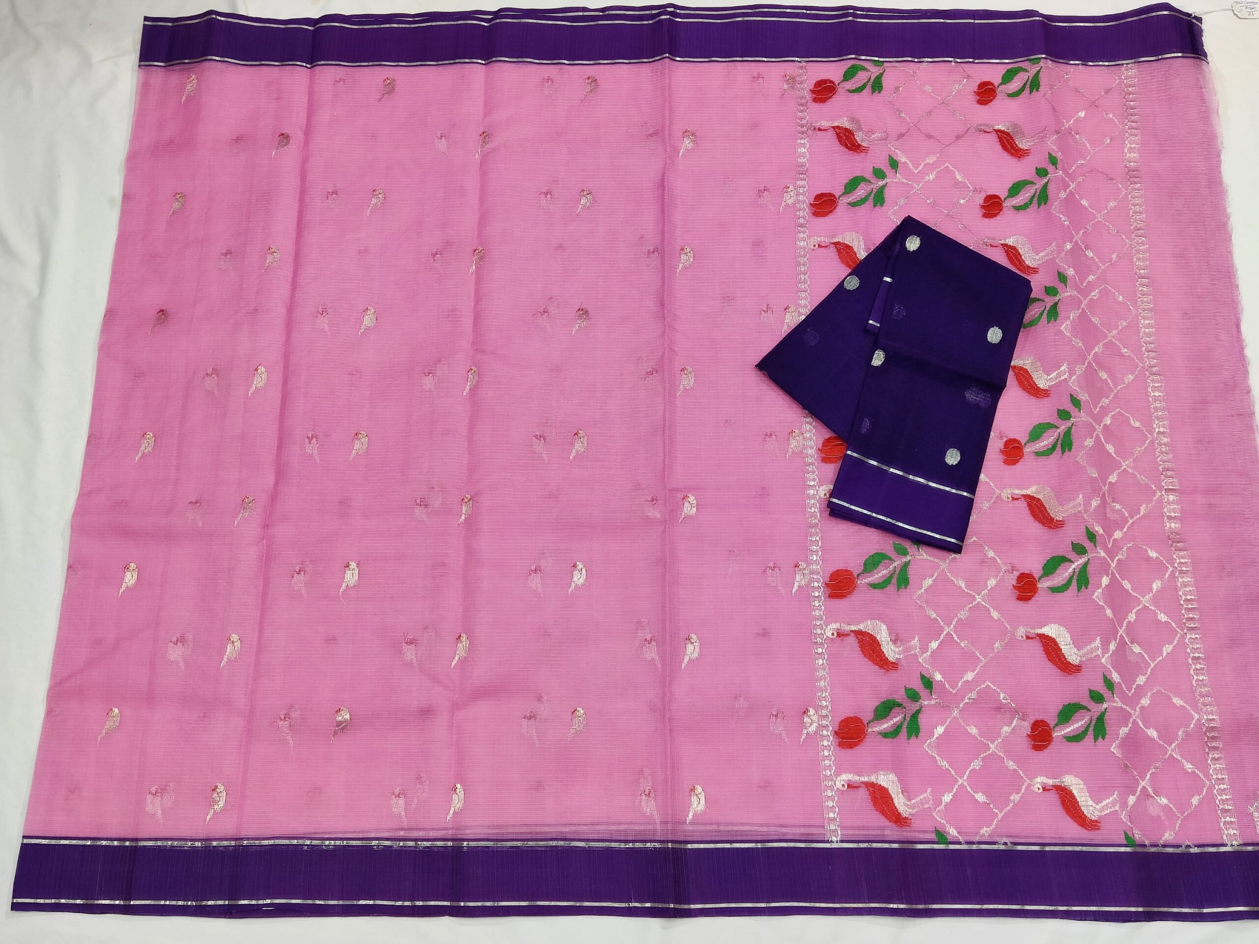 PURE ZARIKOTA HANDLOOM BUTA SAREE WITH BLOUSE B981 - Image 4