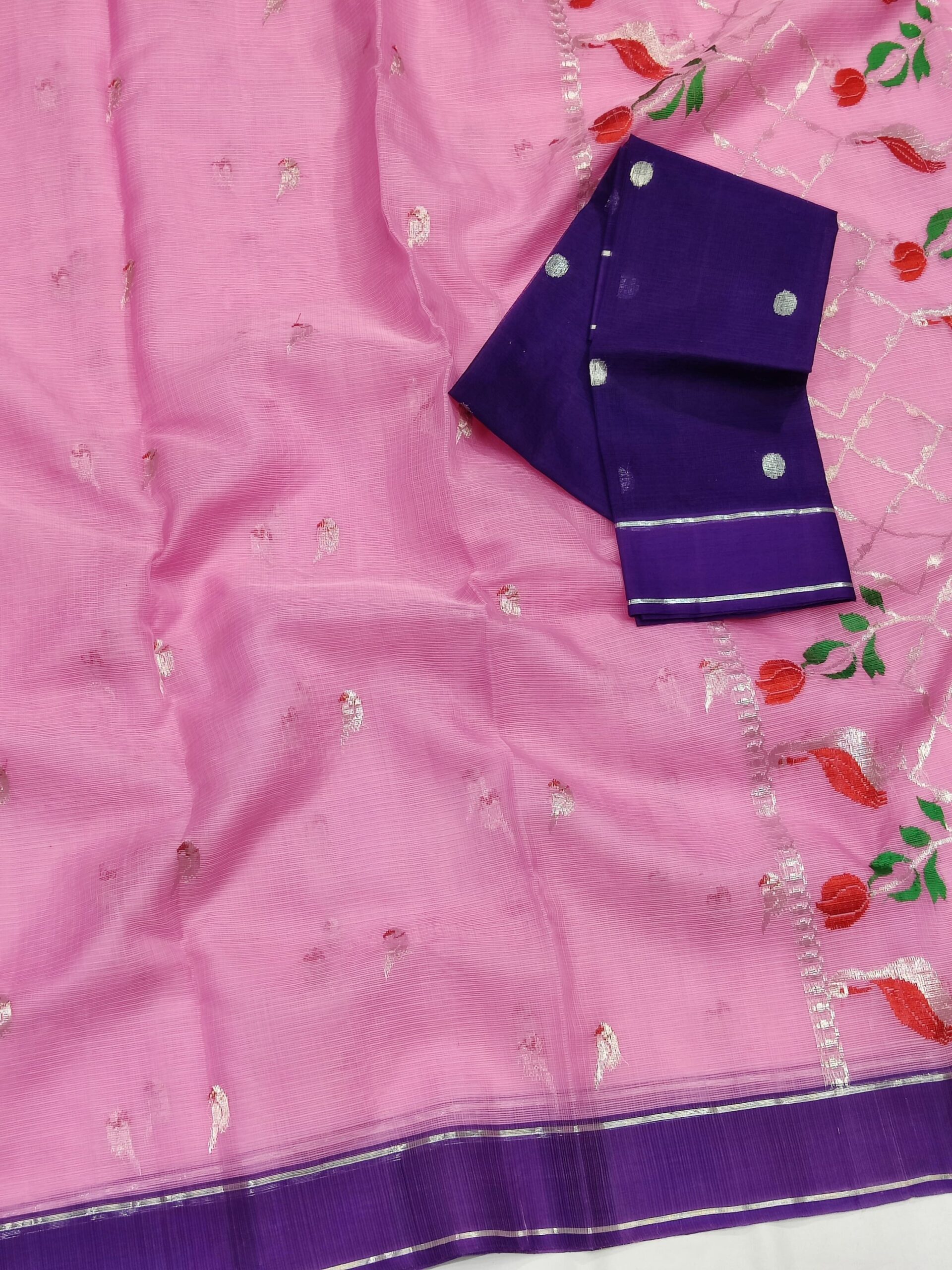 PURE ZARIKOTA HANDLOOM BUTA SAREE WITH BLOUSE B981 - Image 2