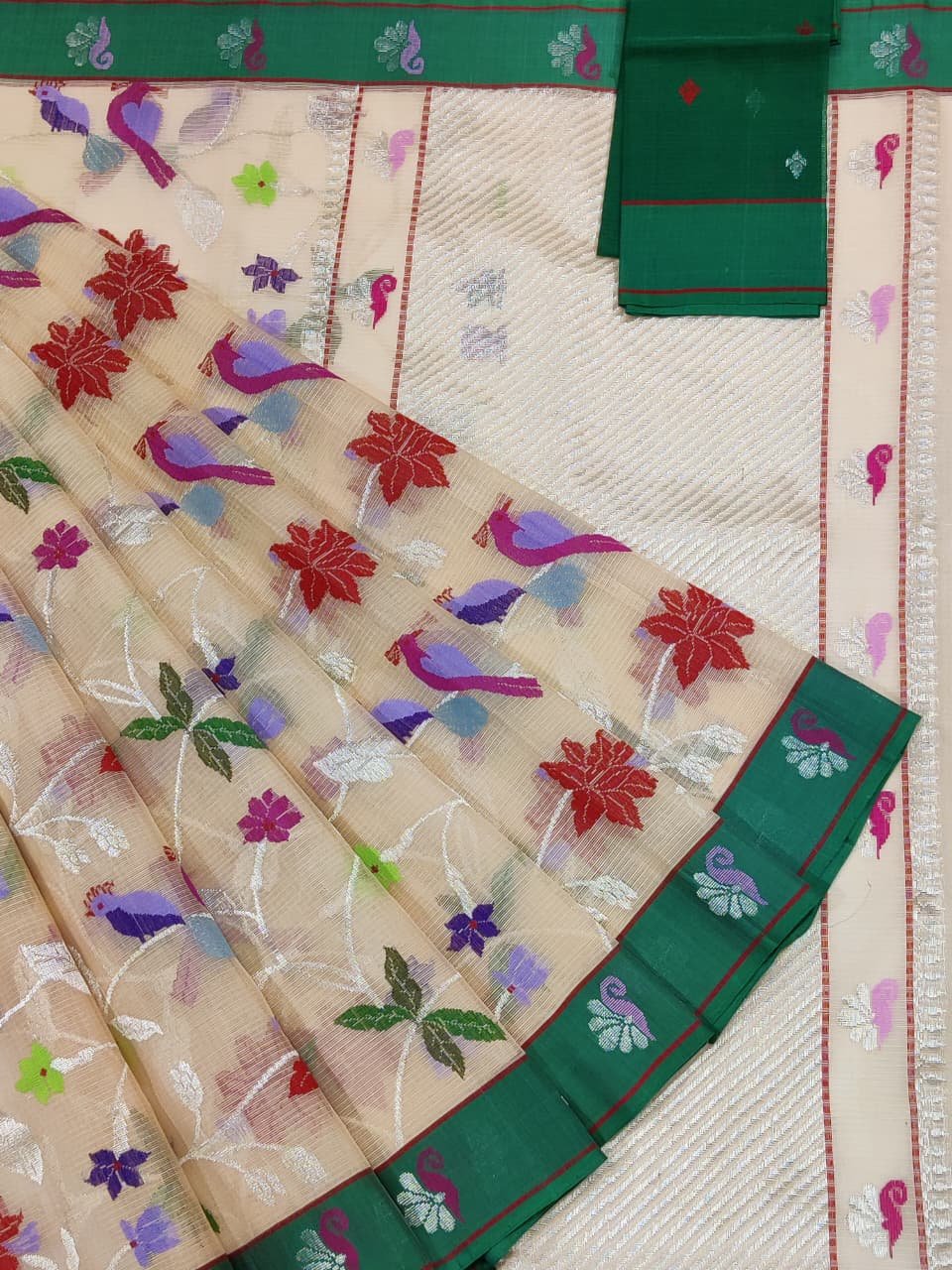 PURE ALL OVER JAAL ZARIKOTA HANDLOOM SAREE WITH BLOUSE_J392