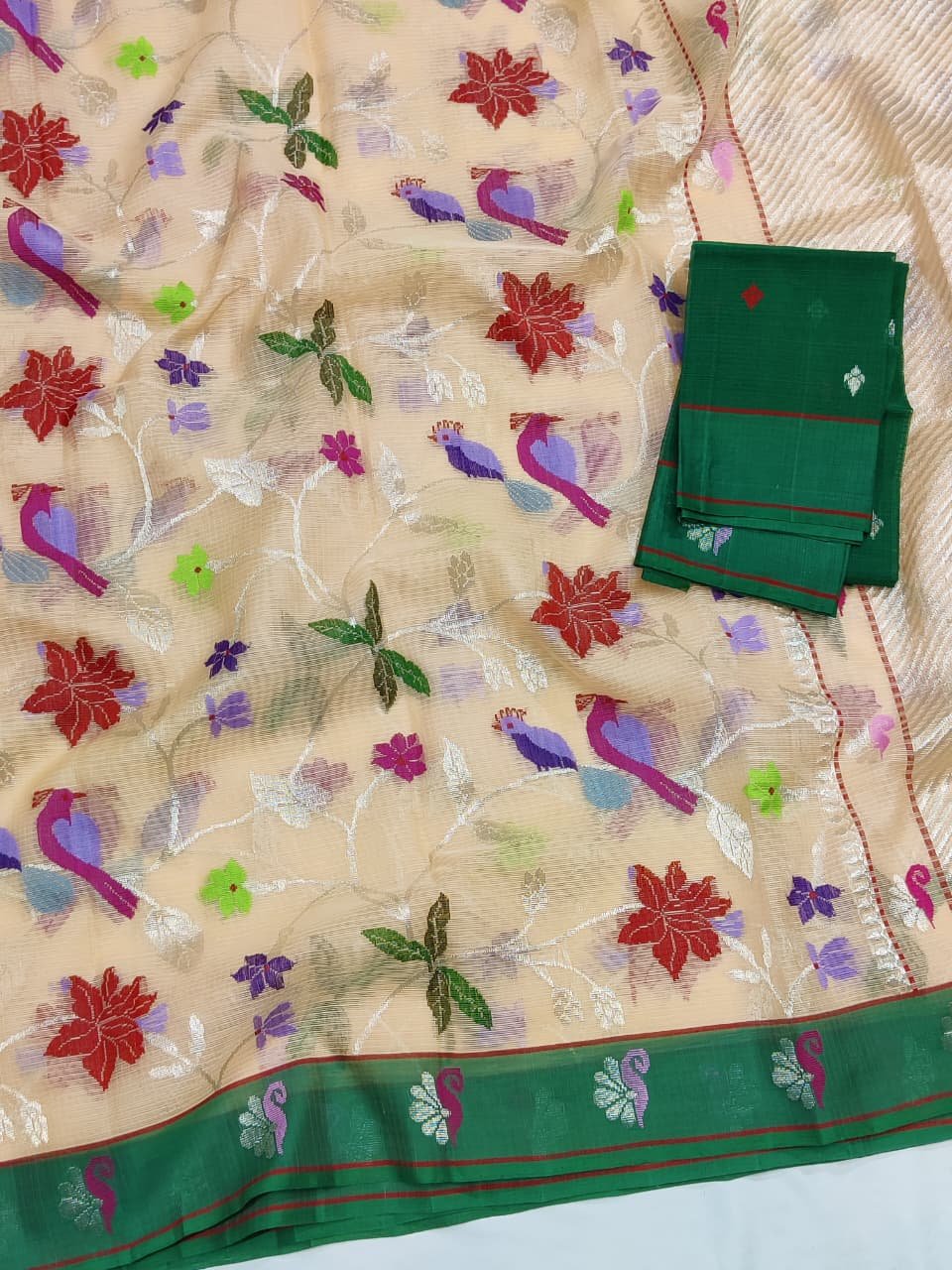 PURE ALL OVER JAAL ZARIKOTA HANDLOOM SAREE WITH BLOUSE_J392 - Image 2