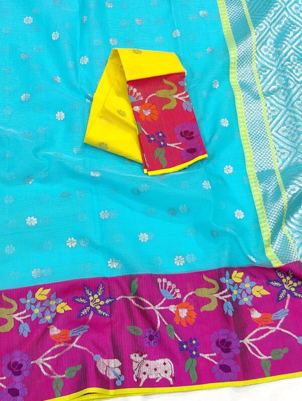 PURE BIG PAITHANI BORDER ZARIKOTA HANDLOOM SAREE S-91 - Image 2