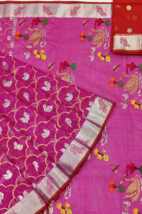 PURE ALL OVER JAAL ZARIKOTA HANDLOOM SAREE WITH BLOUSE_J393
