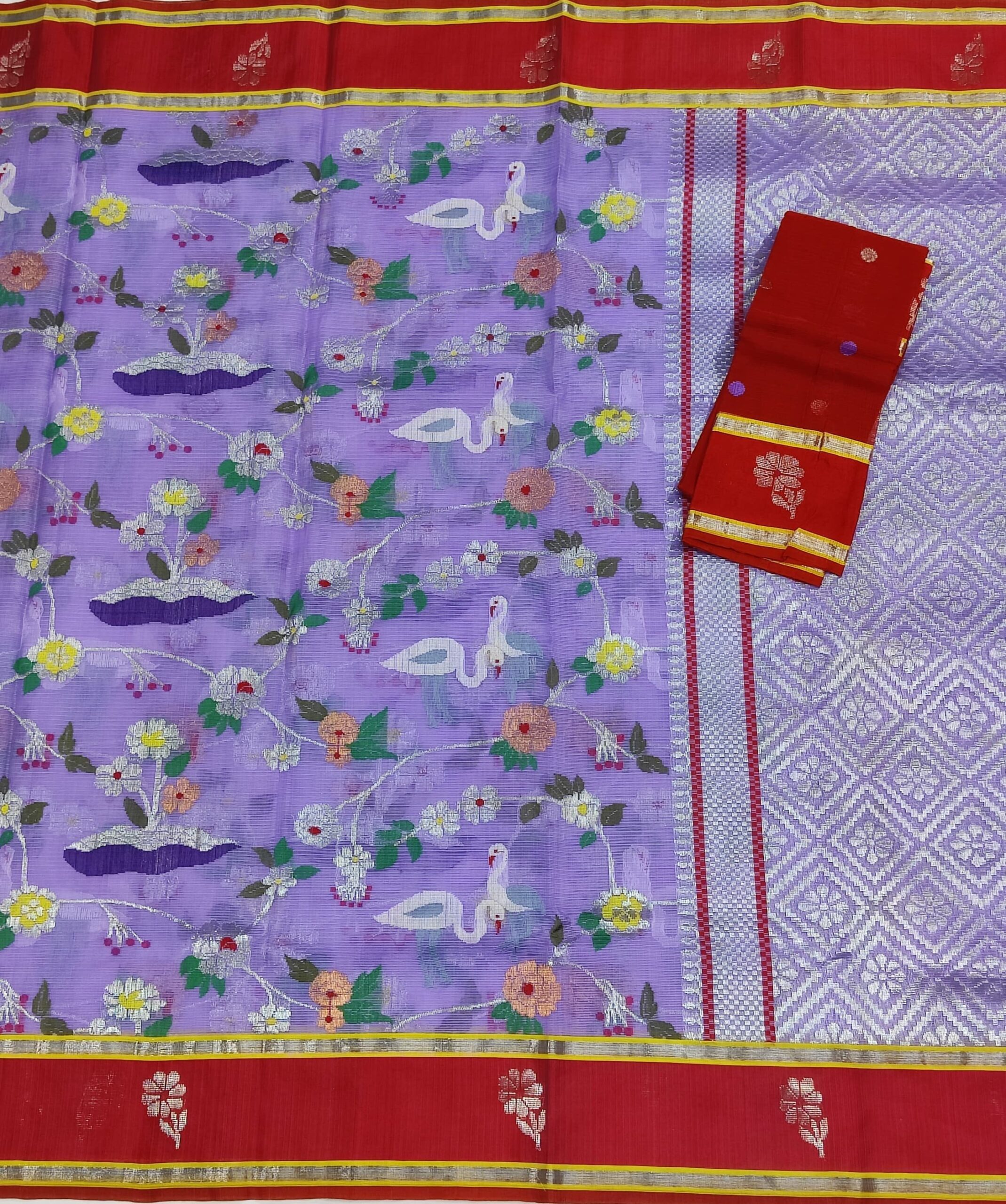 PURE ALL OVER JAAL ZARIKOTA HANDLOOM SAREE WITH BLOUSE_J396 - Image 3