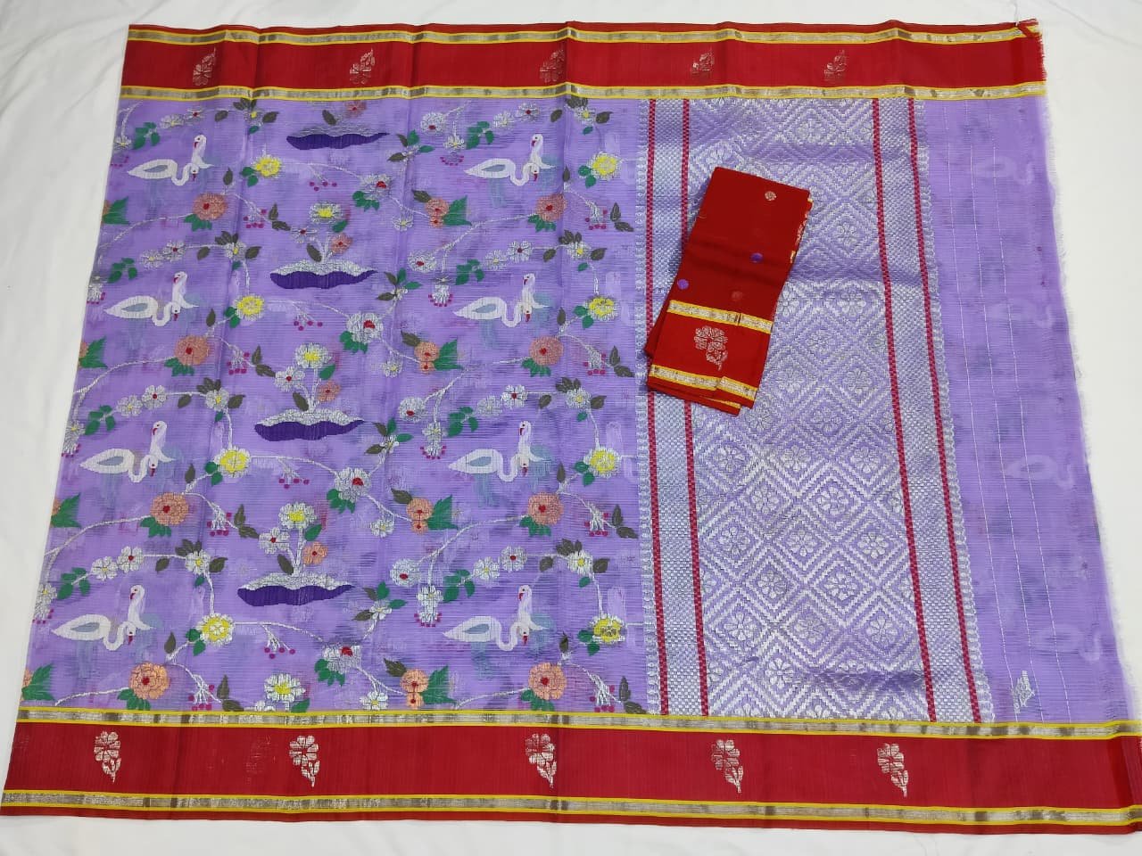 PURE ALL OVER JAAL ZARIKOTA HANDLOOM SAREE WITH BLOUSE_J396 - Image 4