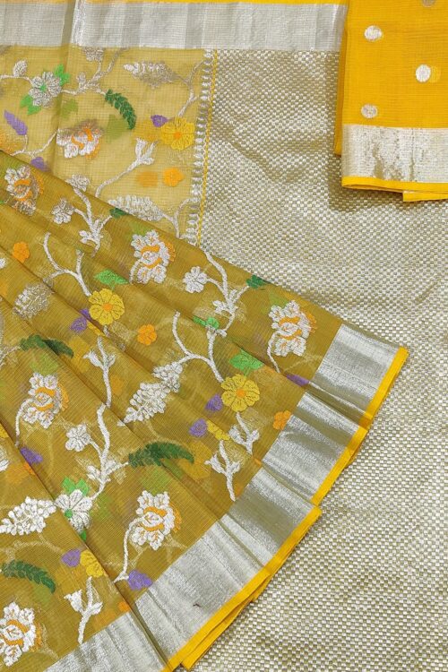 PURE ALL OVER JAAL ZARIKOTA HANDLOOM SAREE WITH BLOUSE_J397