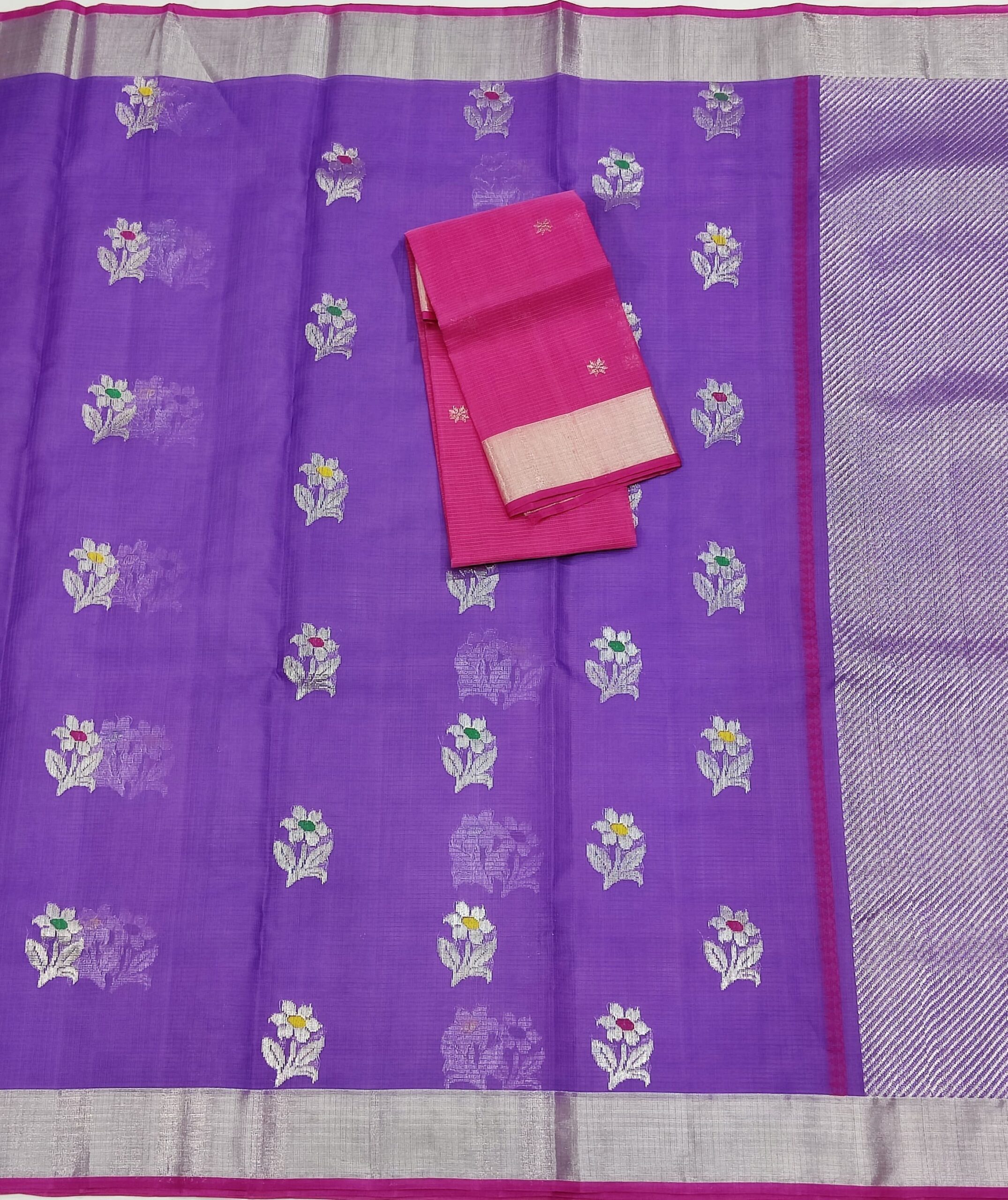PURE ZARIKOTA HANDLOOM BUTA SAREE WITH BLOUSE B1005 - Image 3