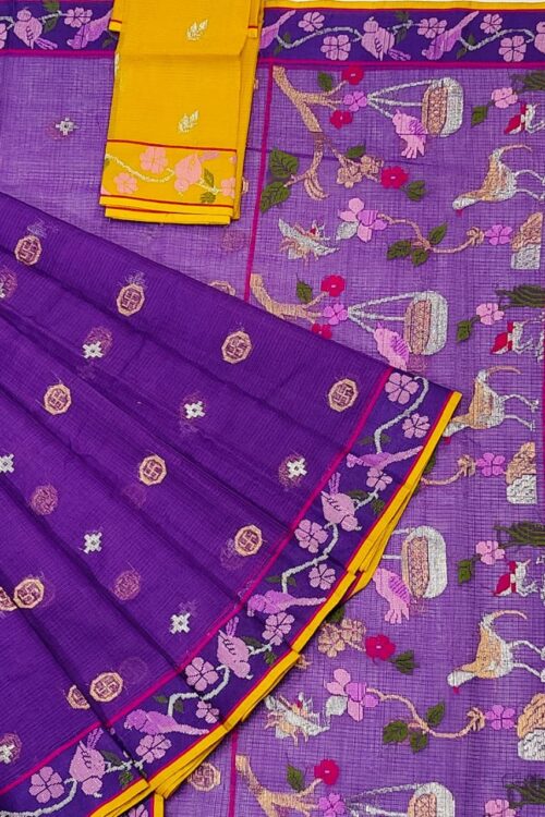 PURE BOTH SIDE KANCHI BORDER ZARIKOTA HANDLOOM SAREE K-44