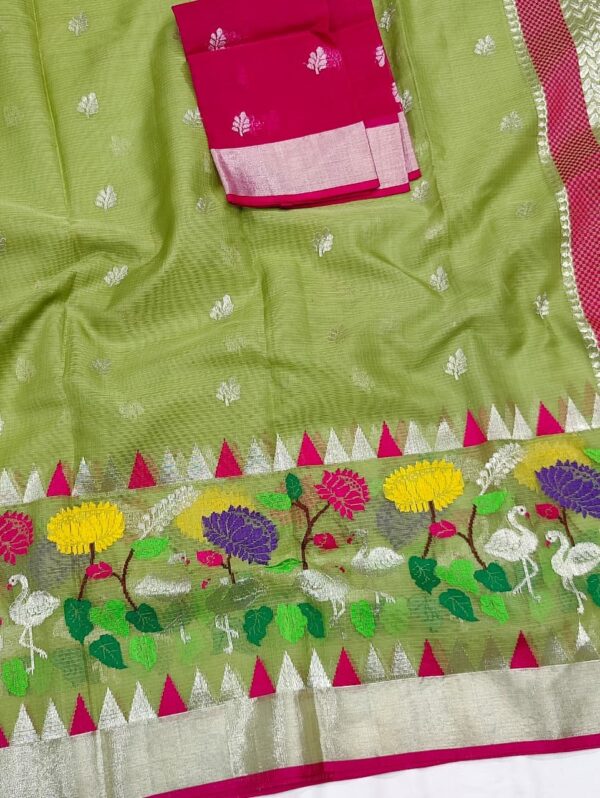 PURE SKIRT DESIGN ZARIKOTA HANDLOOM SAREE S-177 - Image 2