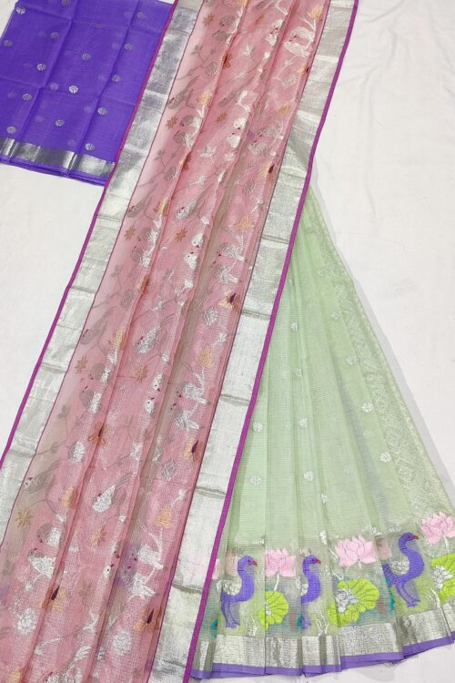 PURE ZARIKOTA HANDLOOM LEHANGA MATERIAL SET – L101