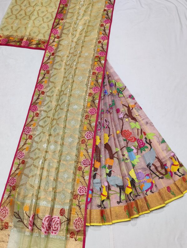PURE ZARIKOTA HANDLOOM LEHANGA MATERIAL SET - L102