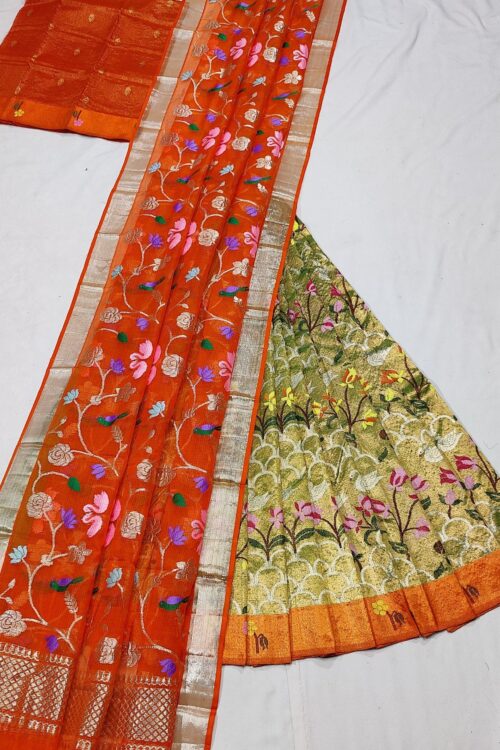 PURE ZARIKOTA HANDLOOM LEHANGA MATERIAL SET – L109