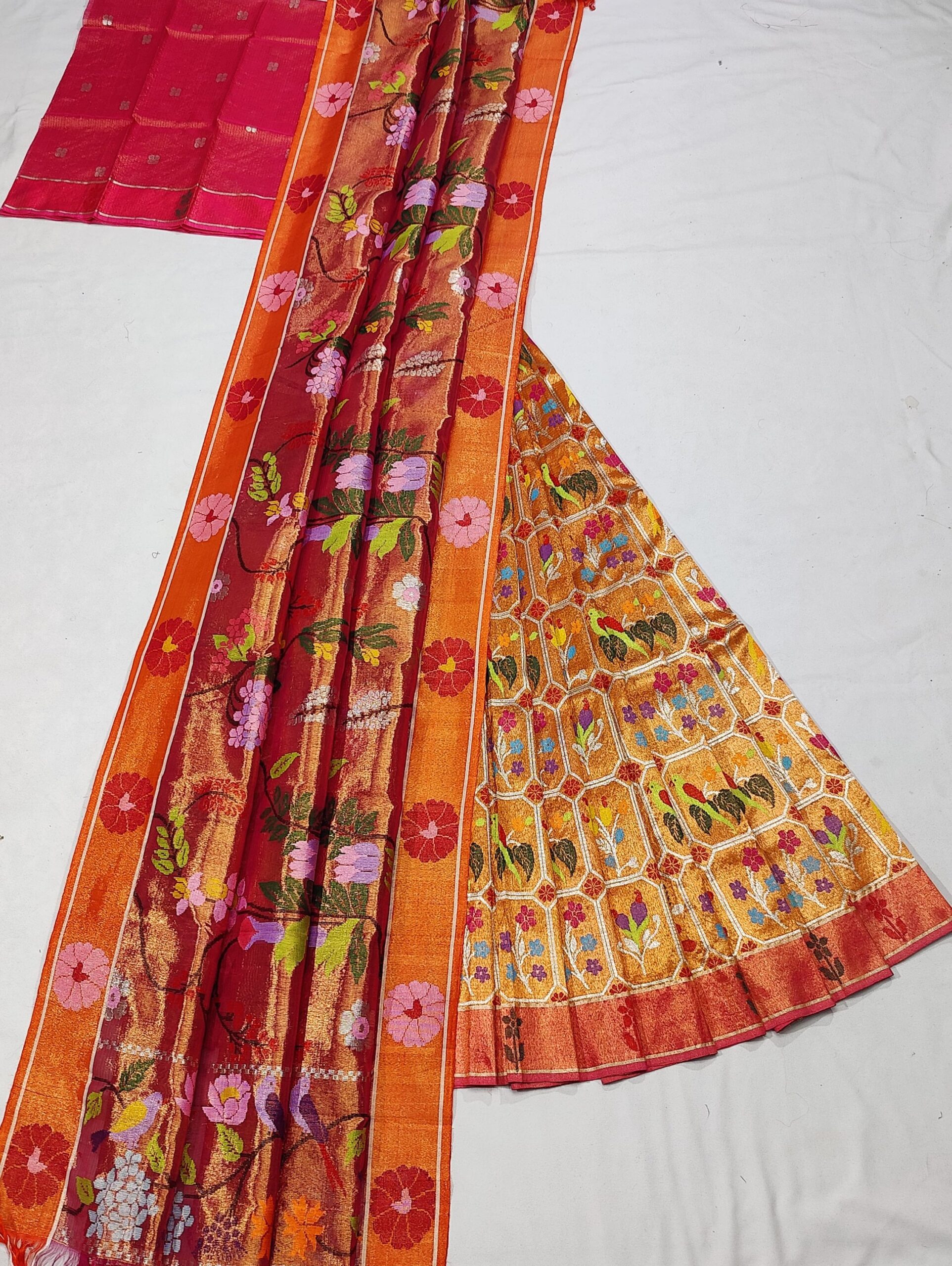 PURE ZARIKOTA HANDLOOM LEHANGA MATERIAL SET - L111