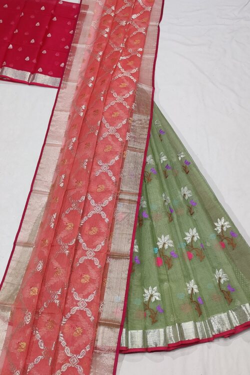 PURE ZARIKOTA HANDLOOM LEHANGA MATERIAL SET – L114