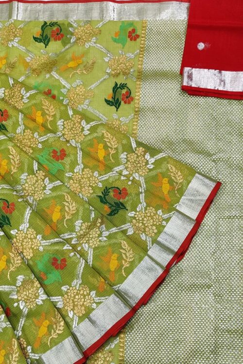 PURE ALL OVER JAAL ZARIKOTA HANDLOOM SAREE WITH BLOUSE_J407
