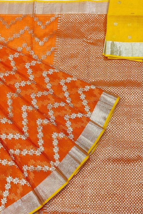PURE ALL OVER JAAL ZARIKOTA HANDLOOM SAREE WITH BLOUSE_J427