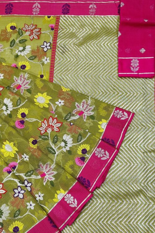 PURE ALL OVER JAAL ZARIKOTA HANDLOOM SAREE WITH BLOUSE_J408