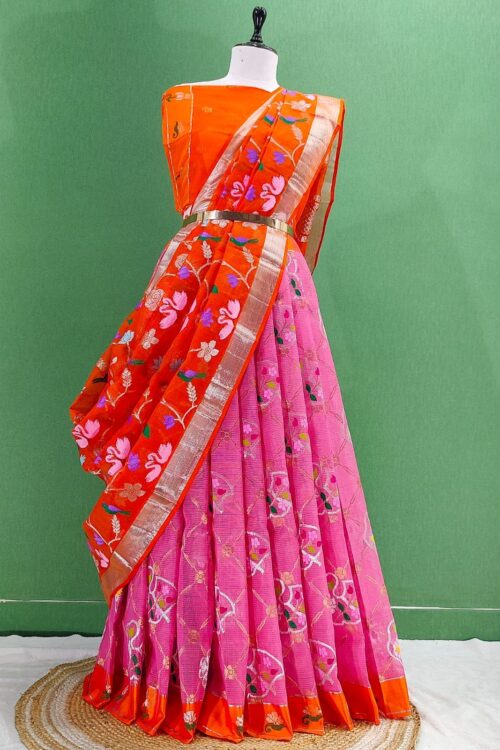 PURE ZARIKOTA HANDLOOM LEHANGA MATERIAL SET – L122