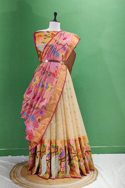 PURE ZARIKOTA HANDLOOM LEHANGA MATERIAL SET – L123