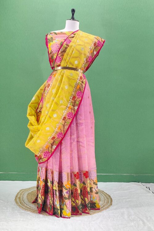 PURE ZARIKOTA HANDLOOM LEHANGA MATERIAL SET – L125
