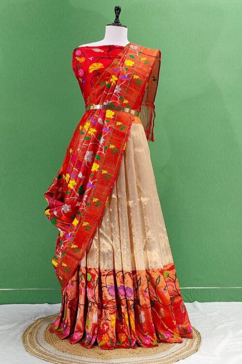 PURE ZARIKOTA HANDLOOM LEHANGA MATERIAL SET – L126