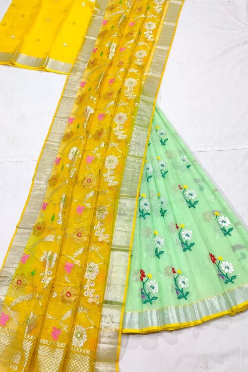 PURE ZARIKOTA HANDLOOM LEHANGA MATERIAL SET – L130