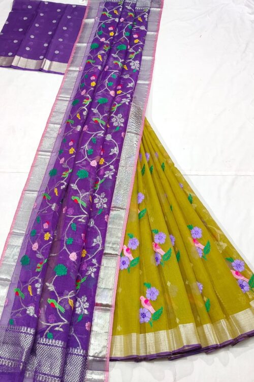 PURE ZARIKOTA HANDLOOM LEHANGA MATERIAL SET – L137